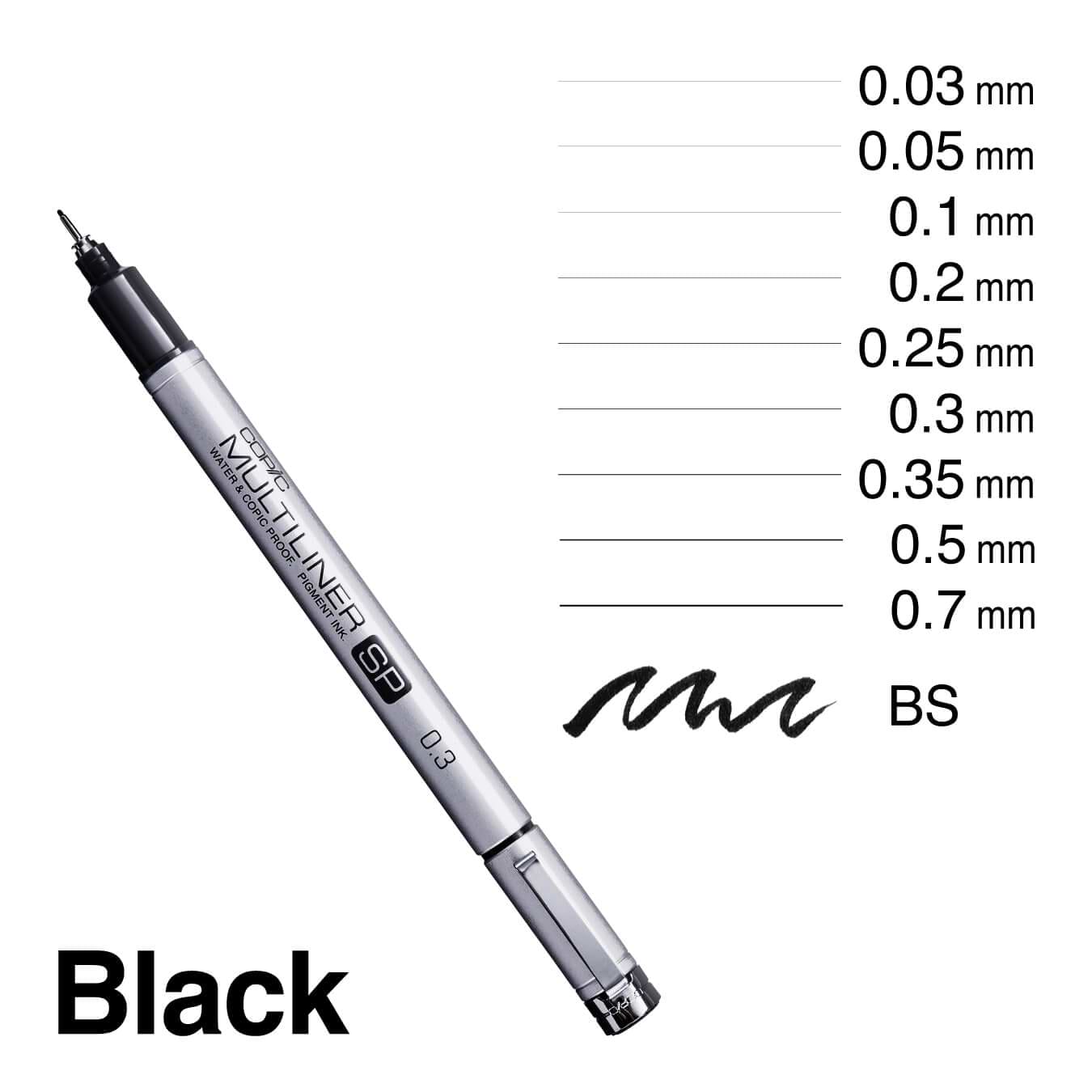 עט טכני - רפידוגרף רב פעמי שחור COPIC MULTILNER SP BS