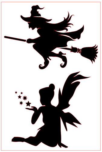 שבלונה ART STENCILS 17/23 WITCH AND FAIRY 074