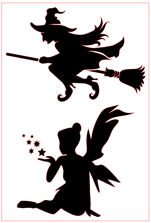 שבלונה ART STENCILS 17/23 WITCH AND FAIRY 074