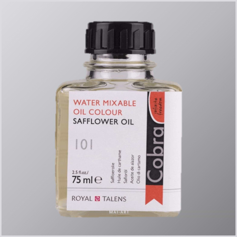 מדיום לצבע שמן מסיס במים - שמן חריע 75מ"ל  MEDIUM SAFFLOWER OIL COBRA