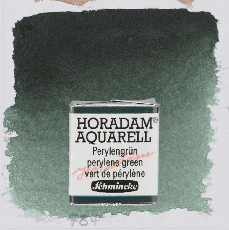 צבע מים חצי קוביה HORADAM 784 Perylene green   סדרה 2 שמינקה