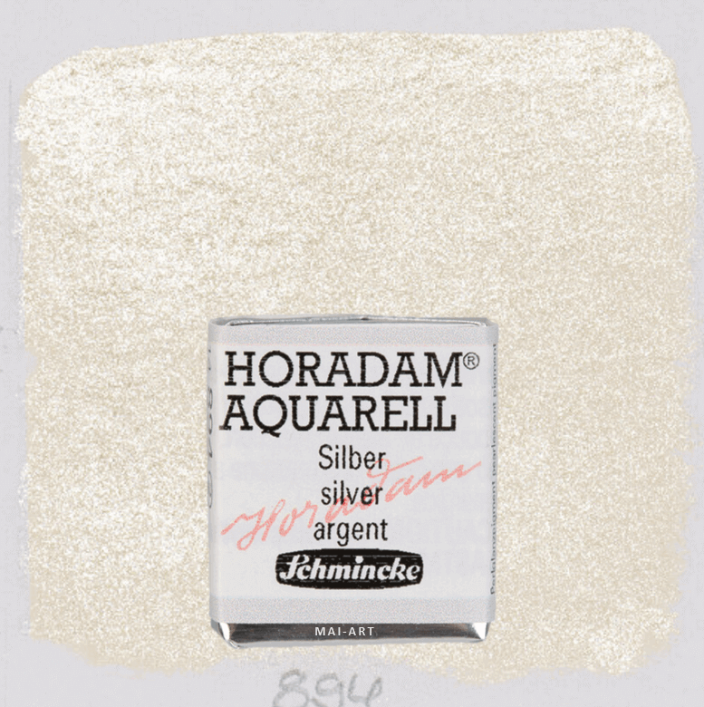 צבע מים חצי קוביה HORADAM 894 Schmincke Silver  סדרה 2 שמינקה