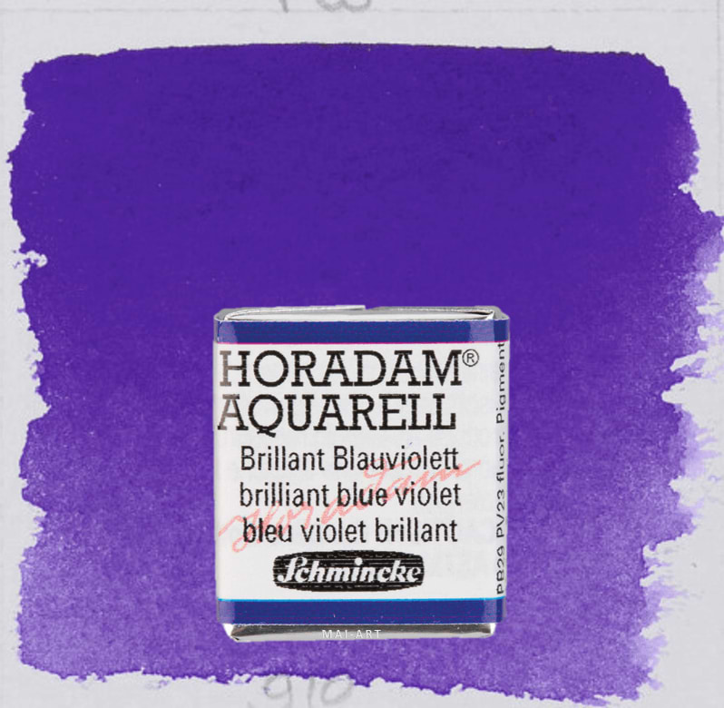 צבע מים חצי קוביה HORADAM 910 Schmincke Brilliant blue violet סדרה 2 שמינקה
