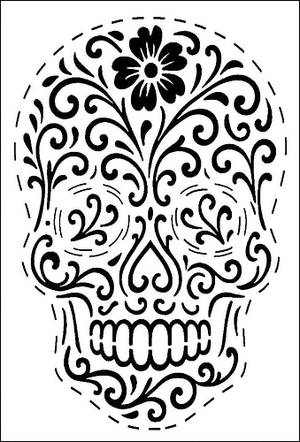שבלונה ART STENCILS 20/29 SKULL 080