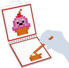 חוברת צביעה פיקסלים לילדים מאפינס GRAFFY PIXEL