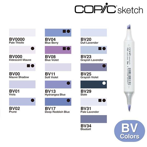 sketch copic marker BV - blue violet