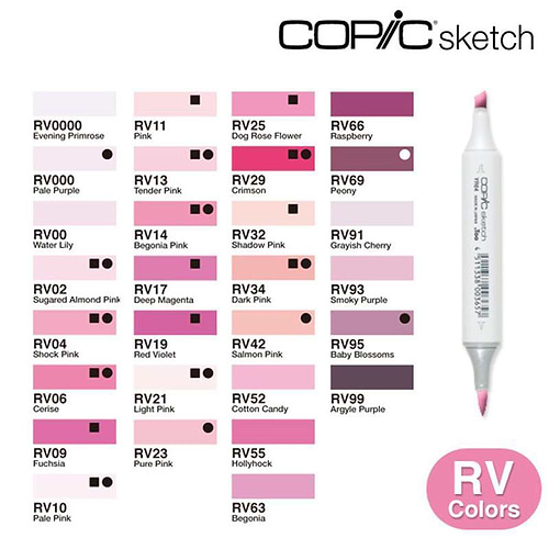 sketch copic marker RV - red violet