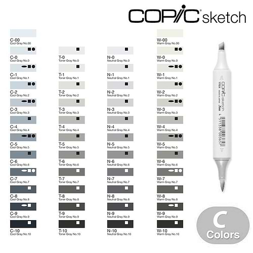 sketch copic marker C N W T - all gray