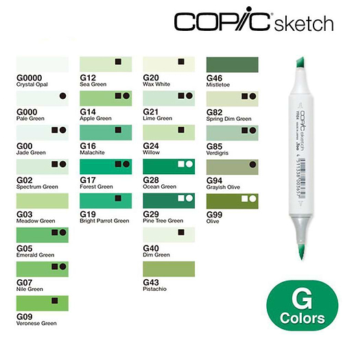sketch copic marker G - green
