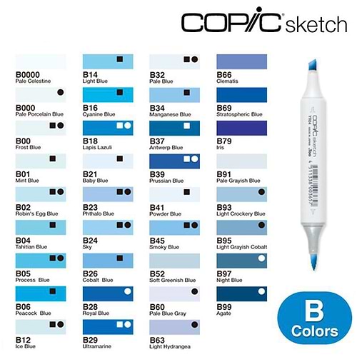 sketch copic marker B - blue