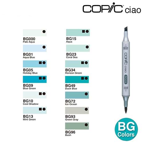  copic ciao marker BG - blue green