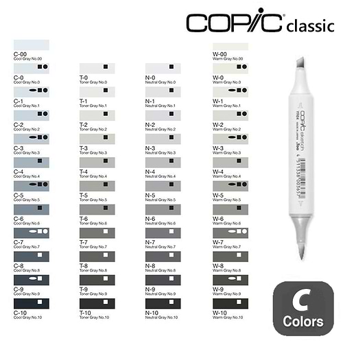  copic classic marker C - all gray