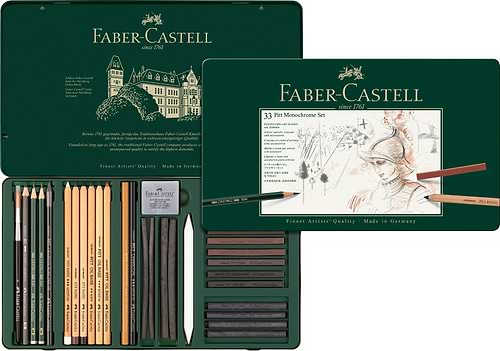 סט 33 חלקים רישום פיט מונכרום FABER CASTELL