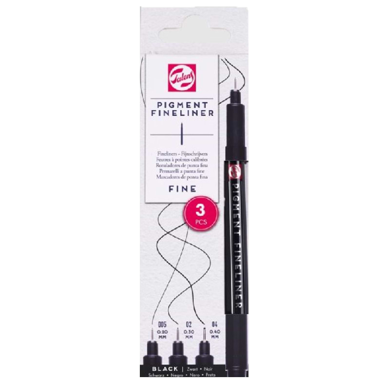 מארז רפידוגרף דק - TALENS PIGMENT FINLINER - FINE