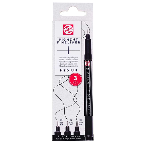 מארז רפידוגרף דק - TALENS PIGMENT FINLINER - MEDIUM