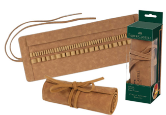 קלמר מתגלגל ל45 עפרונות דמוי עור FABER CASTELL PENCIL ROLL