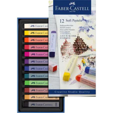 סט פסטל מרובע פאבר קסטל 12 יח'  FABER CASTELL SOFT PASTELS 