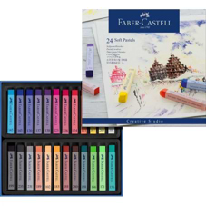 סט פסטל מרובע פאבר קסטל 24 יח'  FABER CASTELL SOFT PASTELS 
