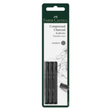 מארז 3יח פחם טבעי דחוס FABER CASTELL MEDIUM
