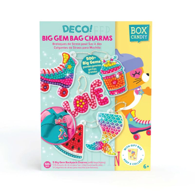 ערכה להכנת קישוטים לתיק יצירה ביהלומים DECO BIG GEM BAG CHARMS