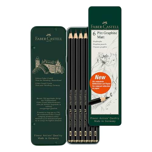סט רישום 6 פיט גרפיט פאבר קסטל PITT GRAPHITE MATT