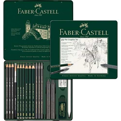 סט רישום 19 פיט גרפיט פאבר קסטל PITT GRAPHITE SET