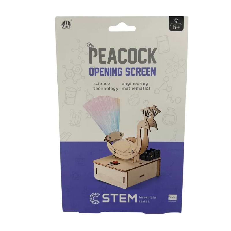 ערכת הרכבה מנורת סיבים בצורת טווס - PEACOCK OPENING SCREEN