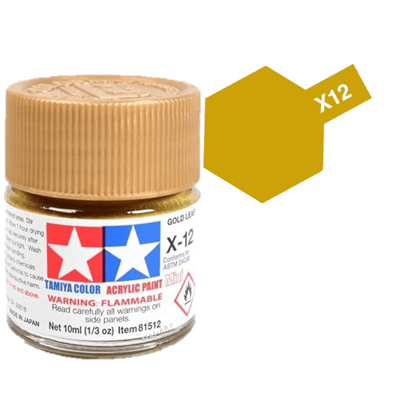צבעים למודלים TAMIY COLOR ACRYLIC PAINT MINI GOLD LEAF X12