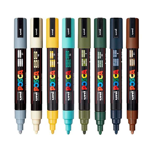 מארז 8 טושי פוסקה PC-5M POSCA EARTH