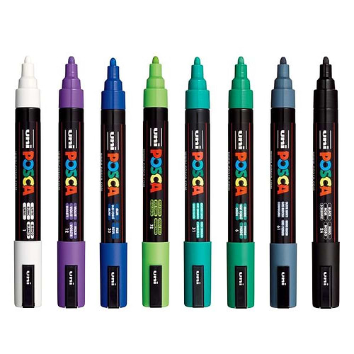 מארז 8 טושי פוסקה PC-5M POSCA COOL