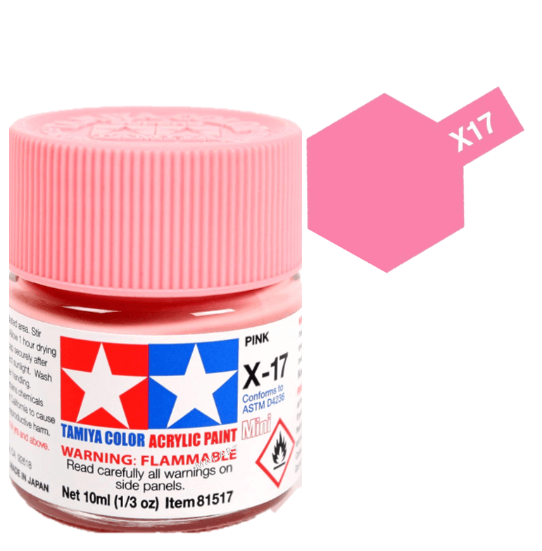 צבעים למודלים TAMIY COLOR ACRYLIC PAINT MINI PINK X17