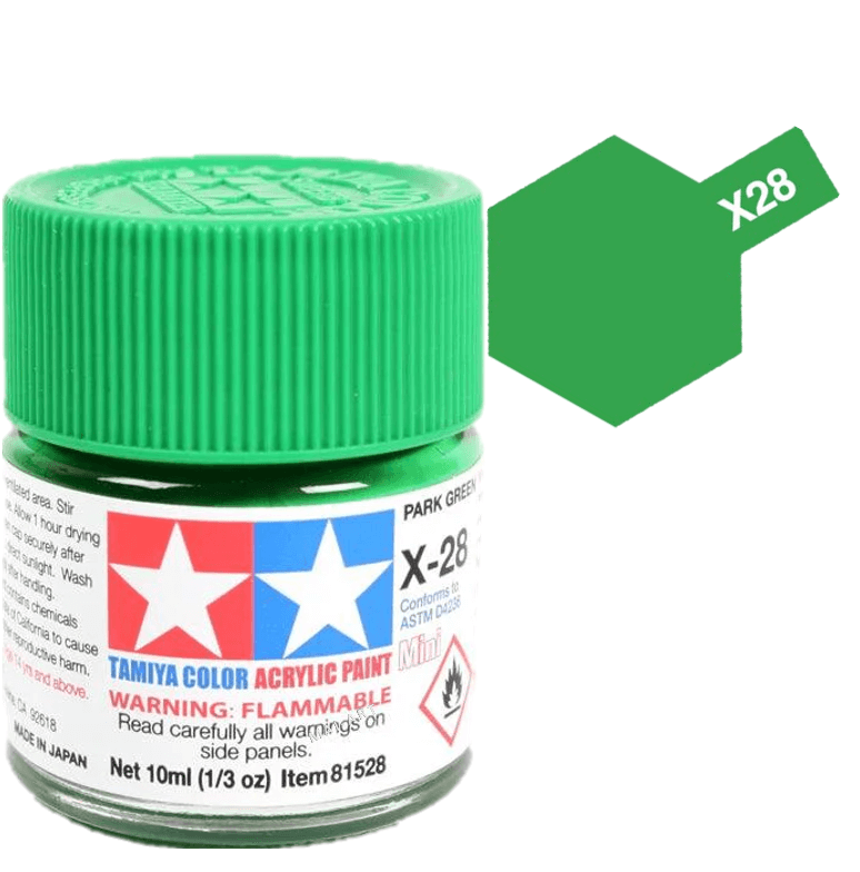 צבעים למודלים TAMIY COLOR ACRYLIC PAINT MINI PARK GREEN X28