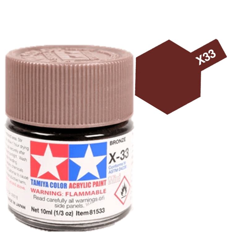 צבעים למודלים TAMIY COLOR ACRYLIC PAINT MINI BRONZE X33