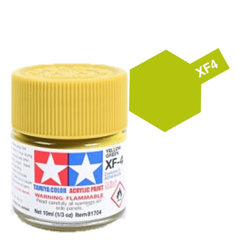 צבעים למודלים TAMIY COLOR ACRYLIC PAINT MINI YELLOW GREEN XF4