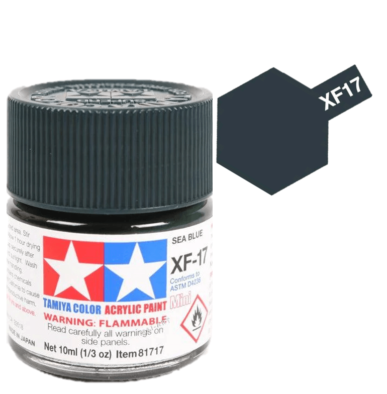 צבעים למודלים TAMIY COLOR ACRYLIC PAINT MINI SEA BLUE XF17