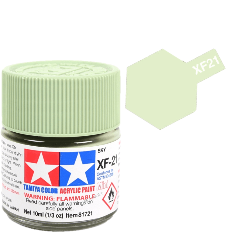צבעים למודלים TAMIY COLOR ACRYLIC PAINT MINI SKY XF21