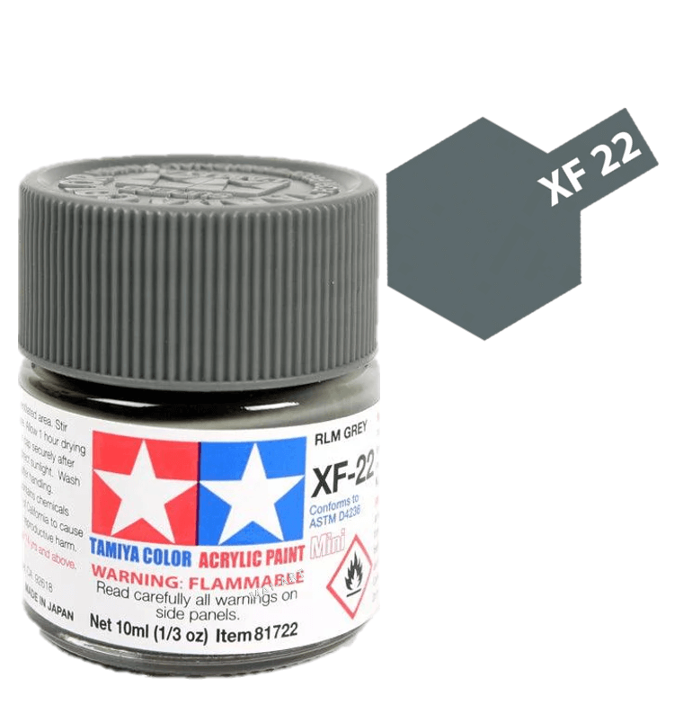 צבעים למודלים TAMIY COLOR ACRYLIC PAINT MINI RLM GREY XF22