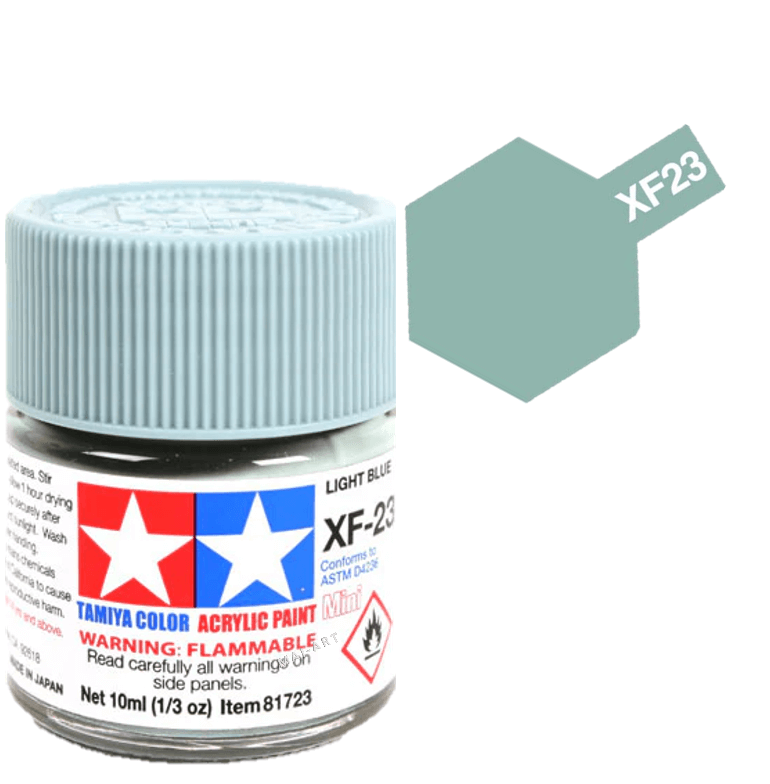 צבעים למודלים TAMIY COLOR ACRYLIC PAINT MINI LIGHT BLUE XF23