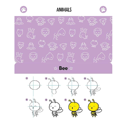 הדרכה לציור קאוואי קלפים KAWAII CUTE AND EASY DRAWING
