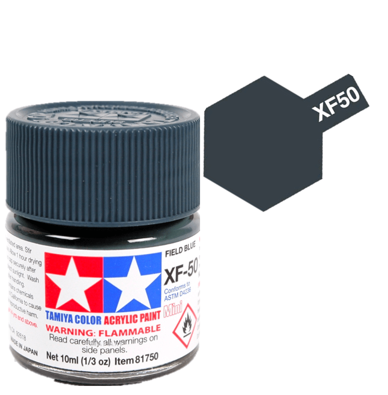 צבעים למודלים TAMIY COLOR ACRYLIC PAINT MINI FIELD BLUE XF50