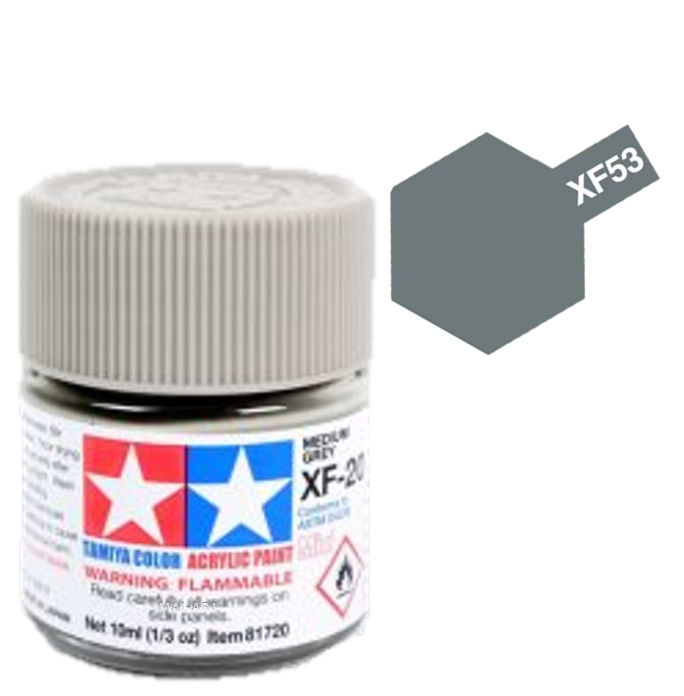 צבעים למודלים TAMIY COLOR ACRYLIC PAINT MINI NEUTRAL GREY XF53