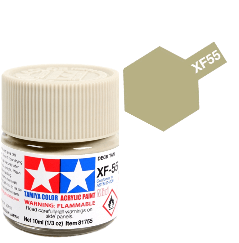 צבעים למודלים TAMIY COLOR ACRYLIC PAINT MINI DECK TAN XF55