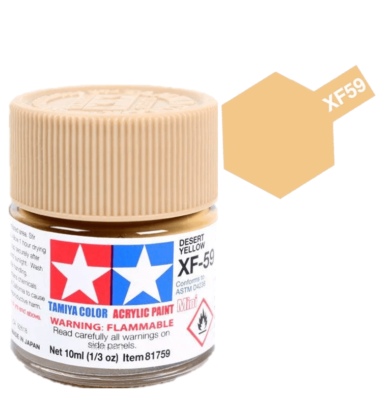 צבעים למודלים TAMIY COLOR ACRYLIC PAINT MINI DESERT YELLOW XF59
