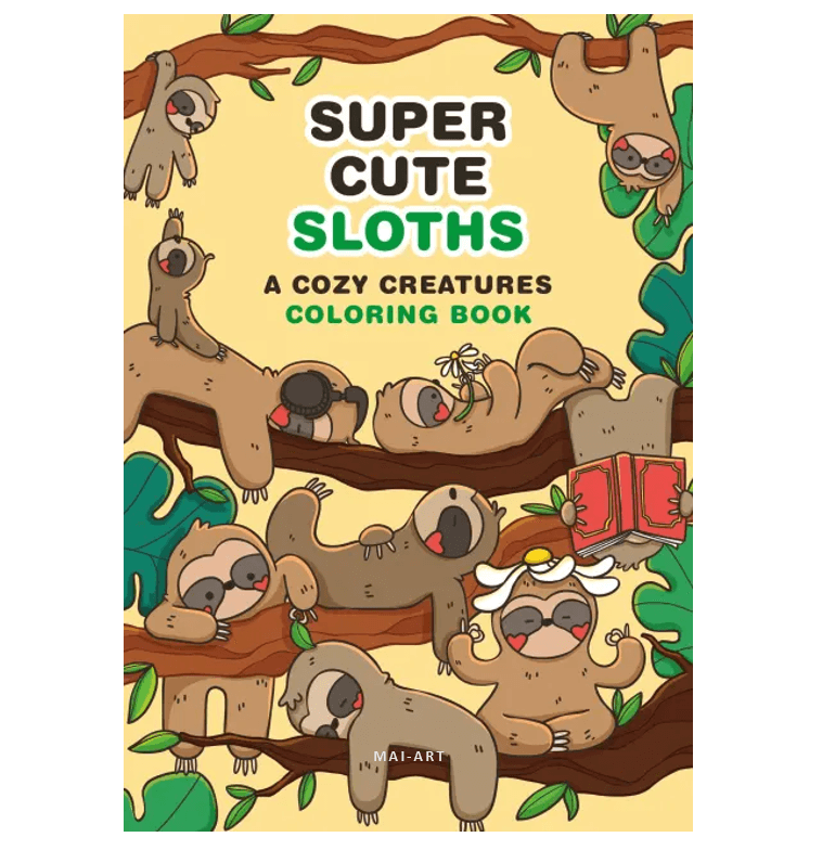 חוברת צביעה    SUPER CUTE SLOTHS COLOURING BOOK 