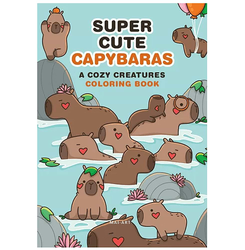 חוברת צביעה קפיבארה SUPER CUTE CAPYBARAS COLOURING BOOK 
