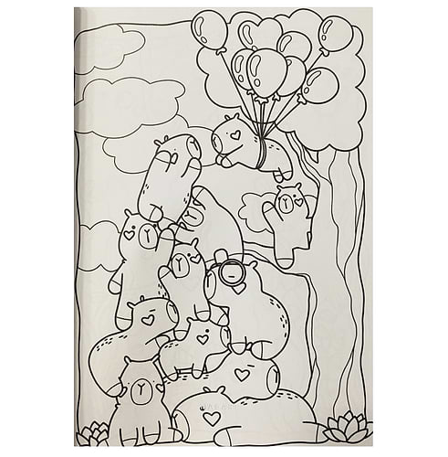 חוברת צביעה קפיבארה SUPER CUTE CAPYBARAS COLOURING BOOK 