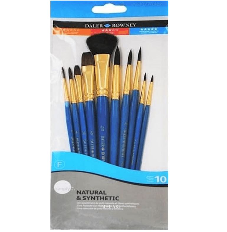 סט 10 מכחולים שער סינטטי דאלר ראוני דגם 110 DALRER ROWNEY SIMPLY 