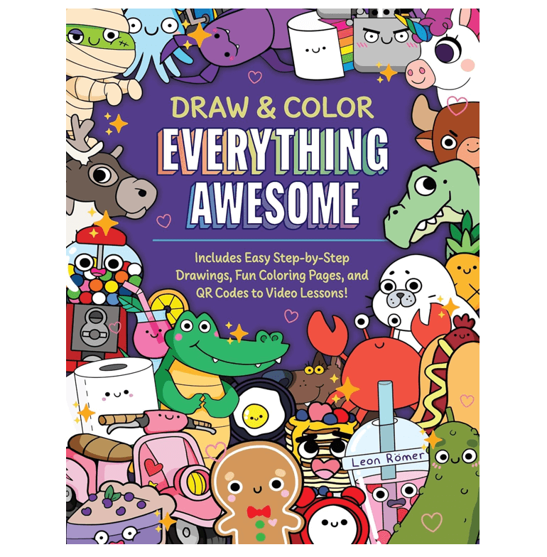 ספר לימוד ציור DRAW AND COLOR EVERYTHING AWESOME