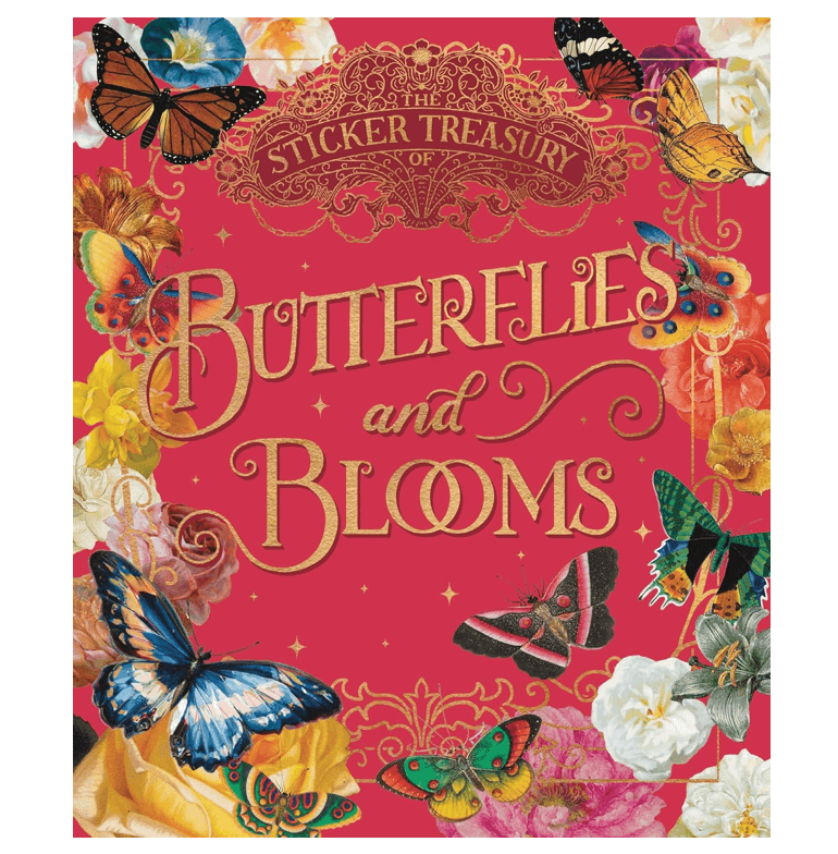 ספר מדבקות THE STICKER TREASURY OF BLOOMS AND BUTTERFLIES
