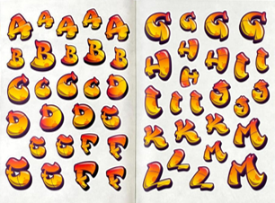 ספר מדבקות THE GEAFFITI ALPHABET SRICKER BOOK